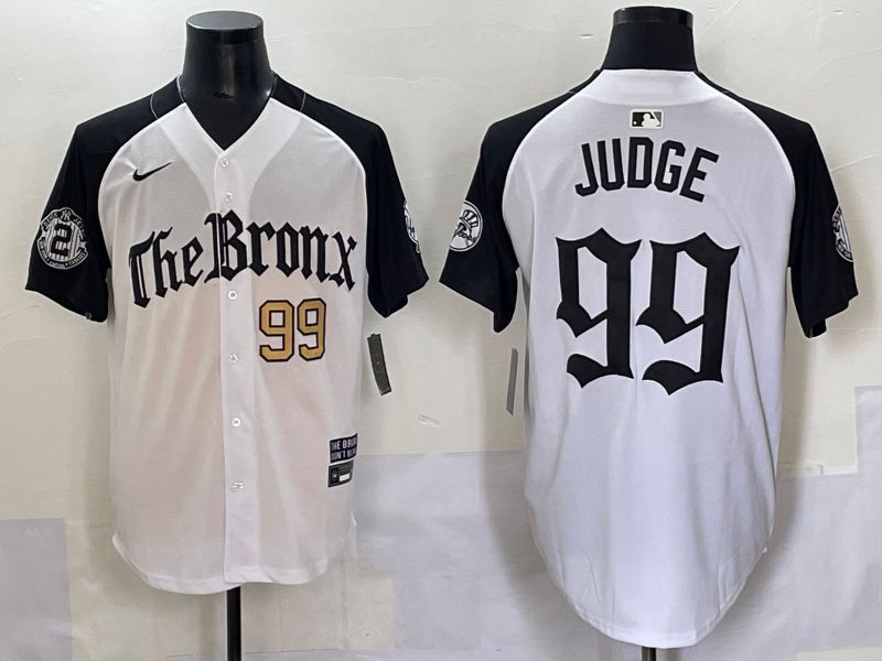 Men 2025 New York Yankees 99 Judge White black Five generations Joint Name Nike MLB Jersey style 52